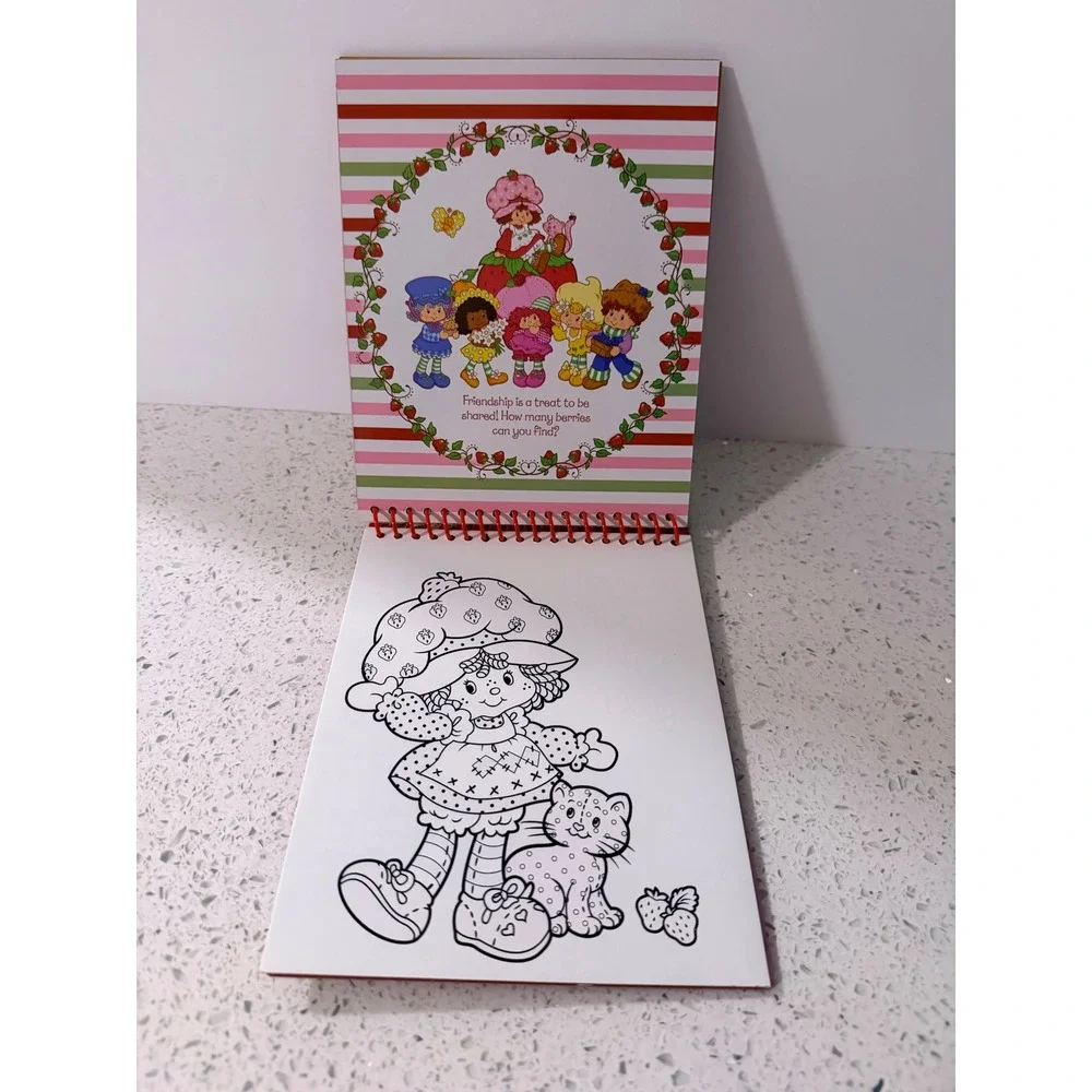Strawberry Shortcake Aqua Art Pad Water Reveal Coloring Book 4 Reusable Boards